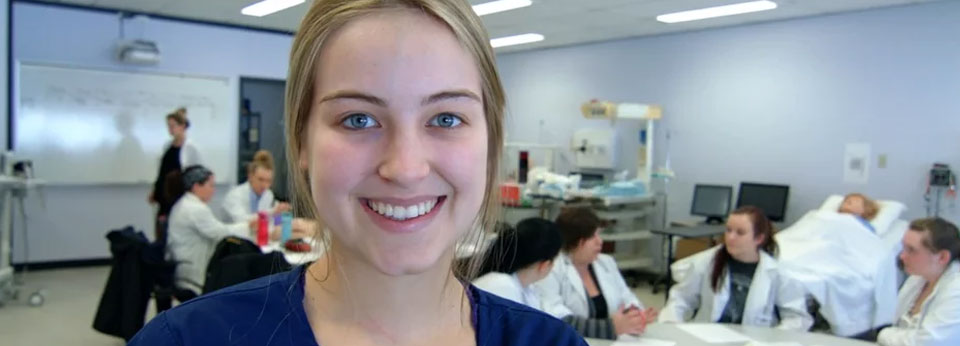 student in nursing simulation lab
