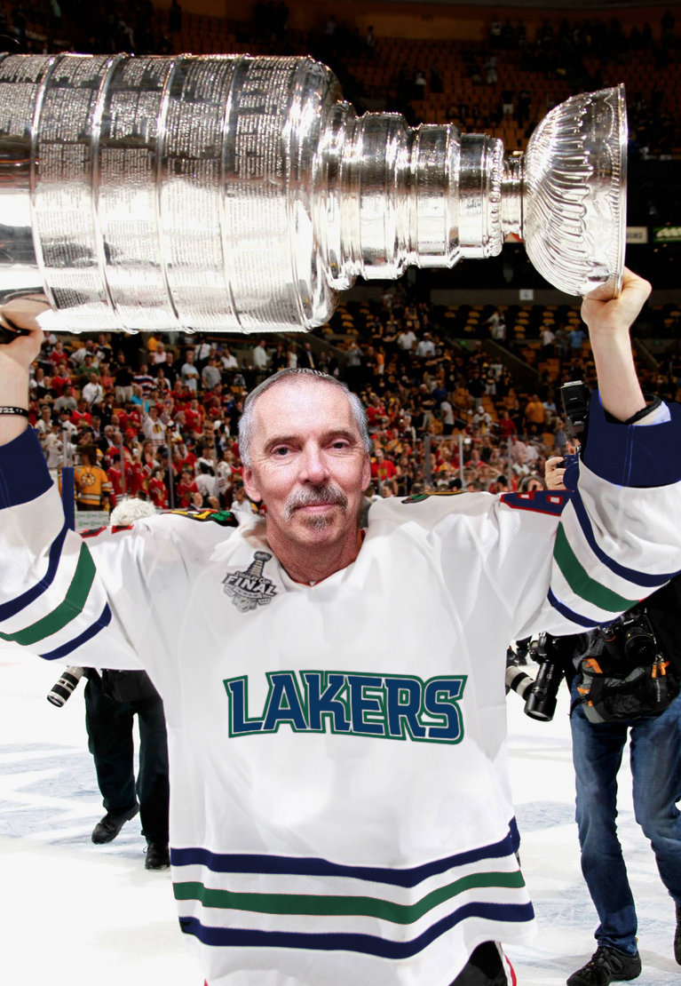 Vern hoists the cup