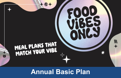 a card with Annual Basic Meal Plan graphic
