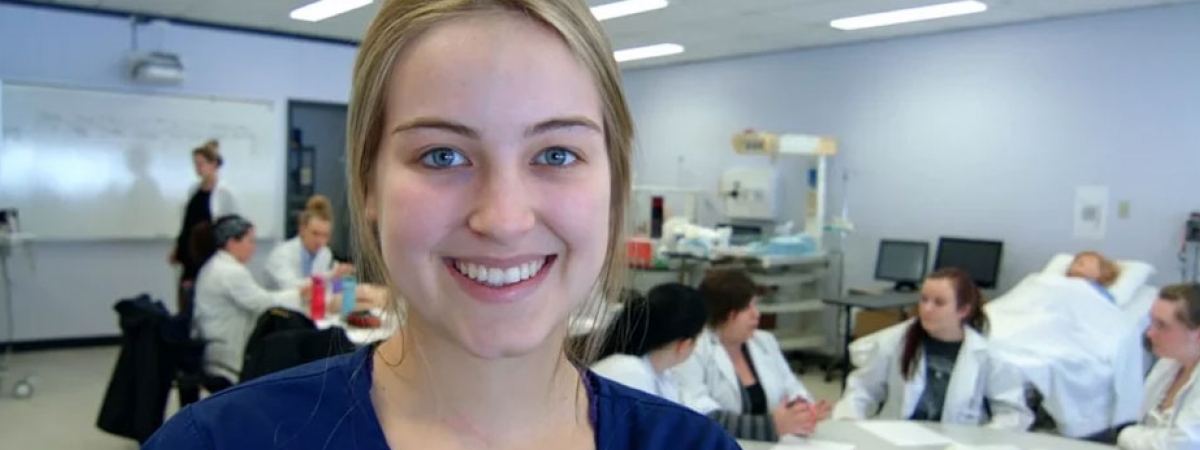 student in nursing simulation lab