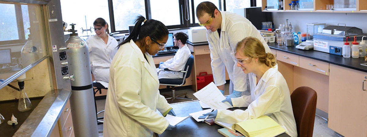 Students in a chemistry lab