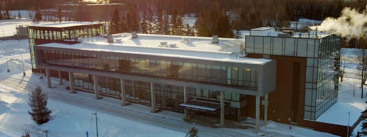 Library exterior in winter