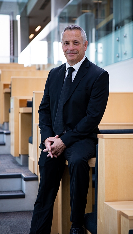 Dr. Kevin Wamsley in the Harris Learning library