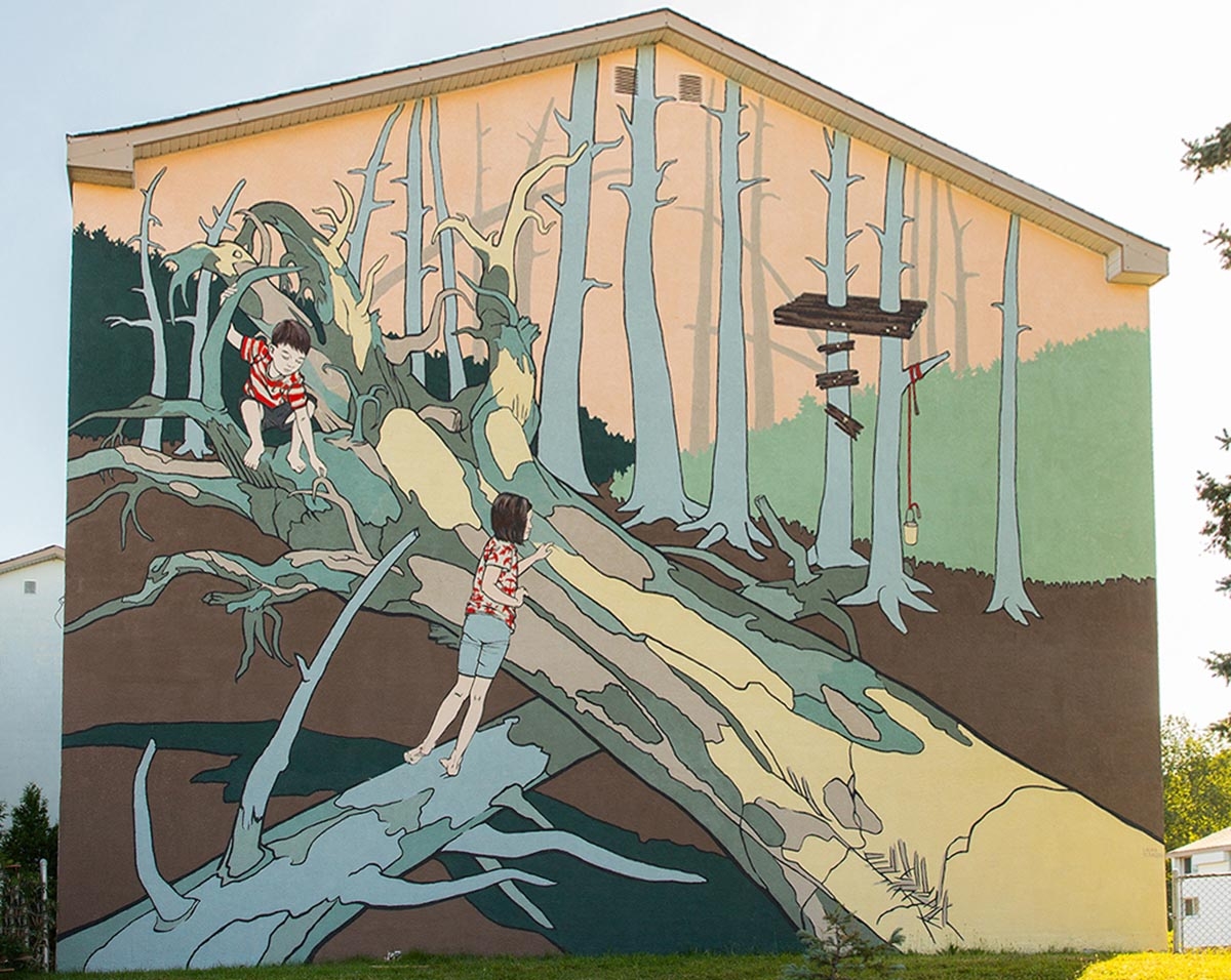 Laura Pederson mural UpHereFest