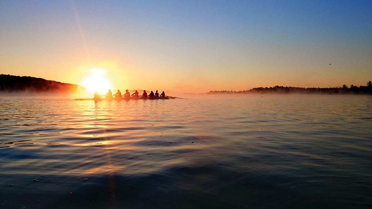 Lakers novice women’s eight rowing team on Trout Lake