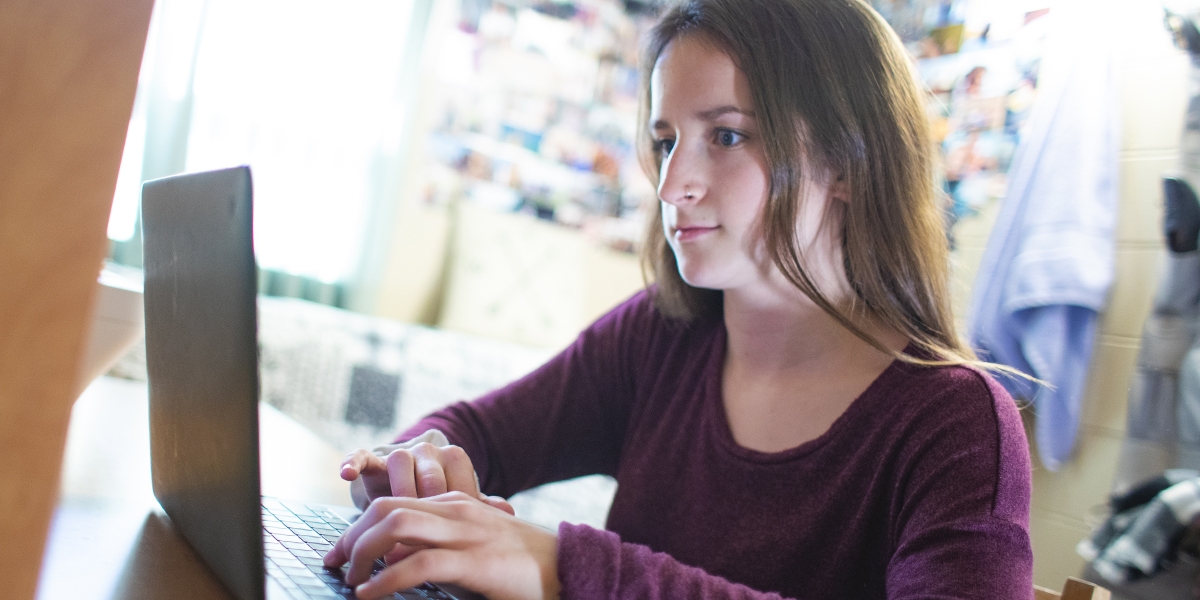 student with laptop