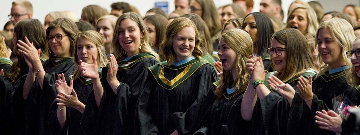 crowd of celebrating Nipissing graduates