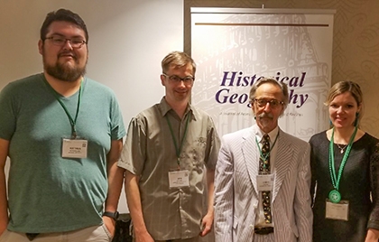 Group of faculty member and students at the AAG Annual Meeting