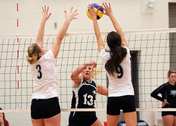 Photo of Lakers women's volleyball game