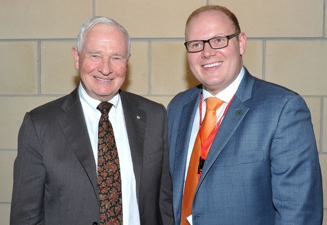 Photo of Governor General, David Johnson, and Kevin Hutchinson