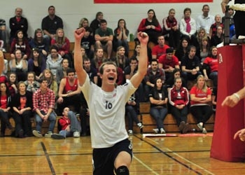 Photo of Lakers men's volleyball game
