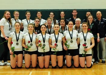 Photo of Lakers women's volleyball players