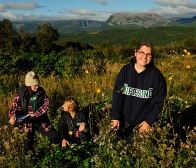 Photo of Biology students out in nature