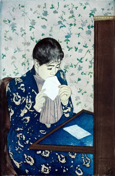 Illustrated photo of a woman mailing a letter