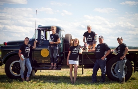 Sheldon Creek Dairy group on truck