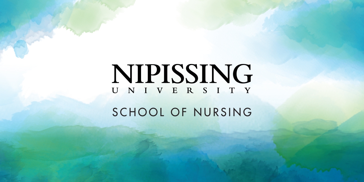 School of Nursing text on watercolour background