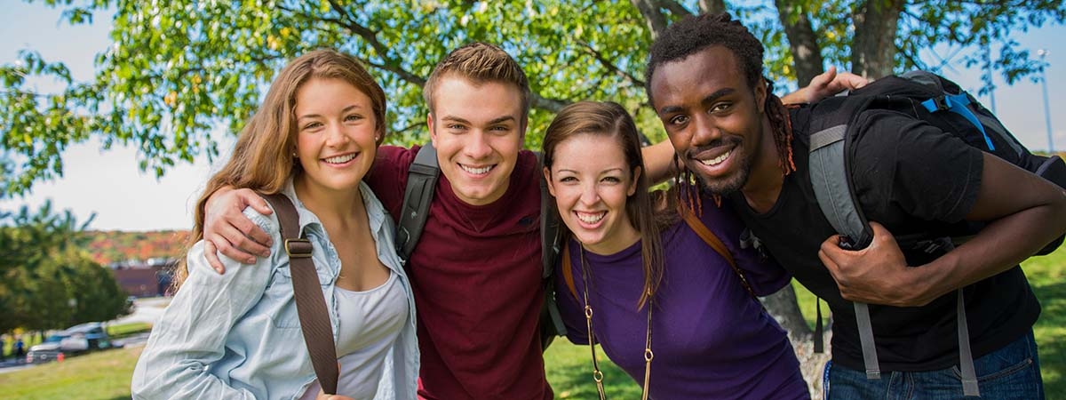 students on campus