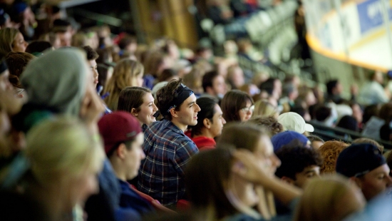 Hockey game crowd