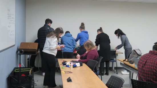 INDG 3106 Indigenous Health & Wellbeing class in November 2023 - students participating in a community service learning assignment; making Faceless Dolls as a fundraiser for Amelia Rising and to raise awareness about the health impacts of violence on Indigenous communities