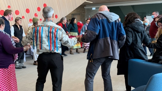 Putting theory into action: INDG 3106 Indigenous Health and Wellness students created an awareness-raising event and donation drive as part of the 16 Days of Activism Against Gender-Based Violence November 28, 2022.