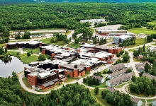 Aerial shot of campus