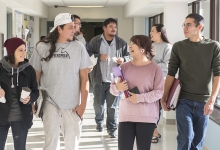 CIBC President's Indigenous Achievement Awards - group of students walking in hallway