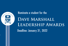 Dave Marshall Leadership Awards nomination deadline January 31, 2022