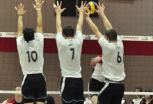Men's Volleyball Adam Andre Tom block