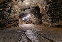 Image of an underground mining railway