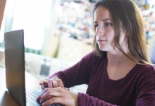 student with laptop