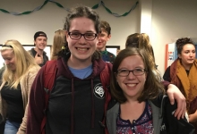 Frances Kay and Rachel Shavrnoch new student lounge