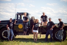 Sheldon Creek Dairy group on truck