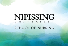 School of Nursing text on watercolour background
