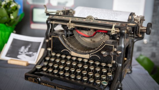 A vintage typewriter from the recent Ricker Exhibit 