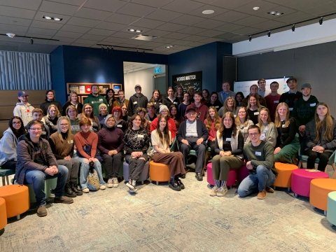Anna Person and Education Students at Toronto Holocaust Museum